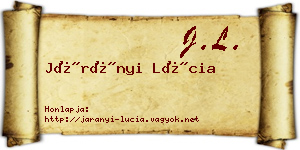 Járányi Lúcia névjegykártya